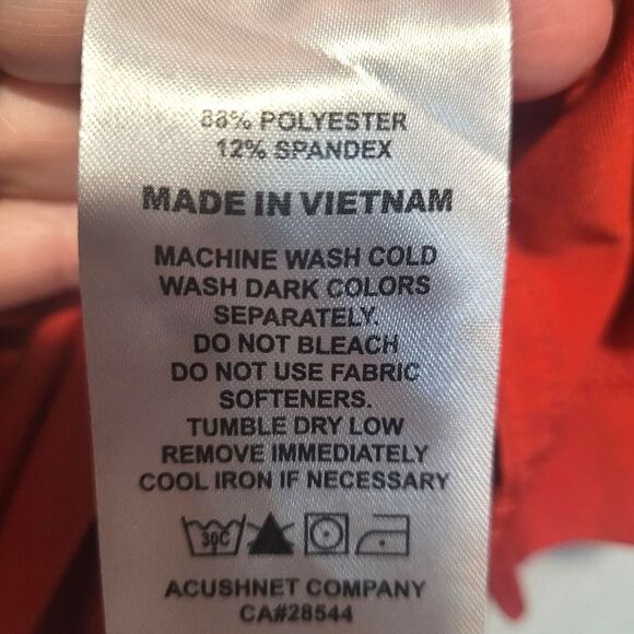 FOOTJOY Mens Red Golf Polo Shirt Size L Striped Short Sleeve Performance Top - Picture 4 of 5